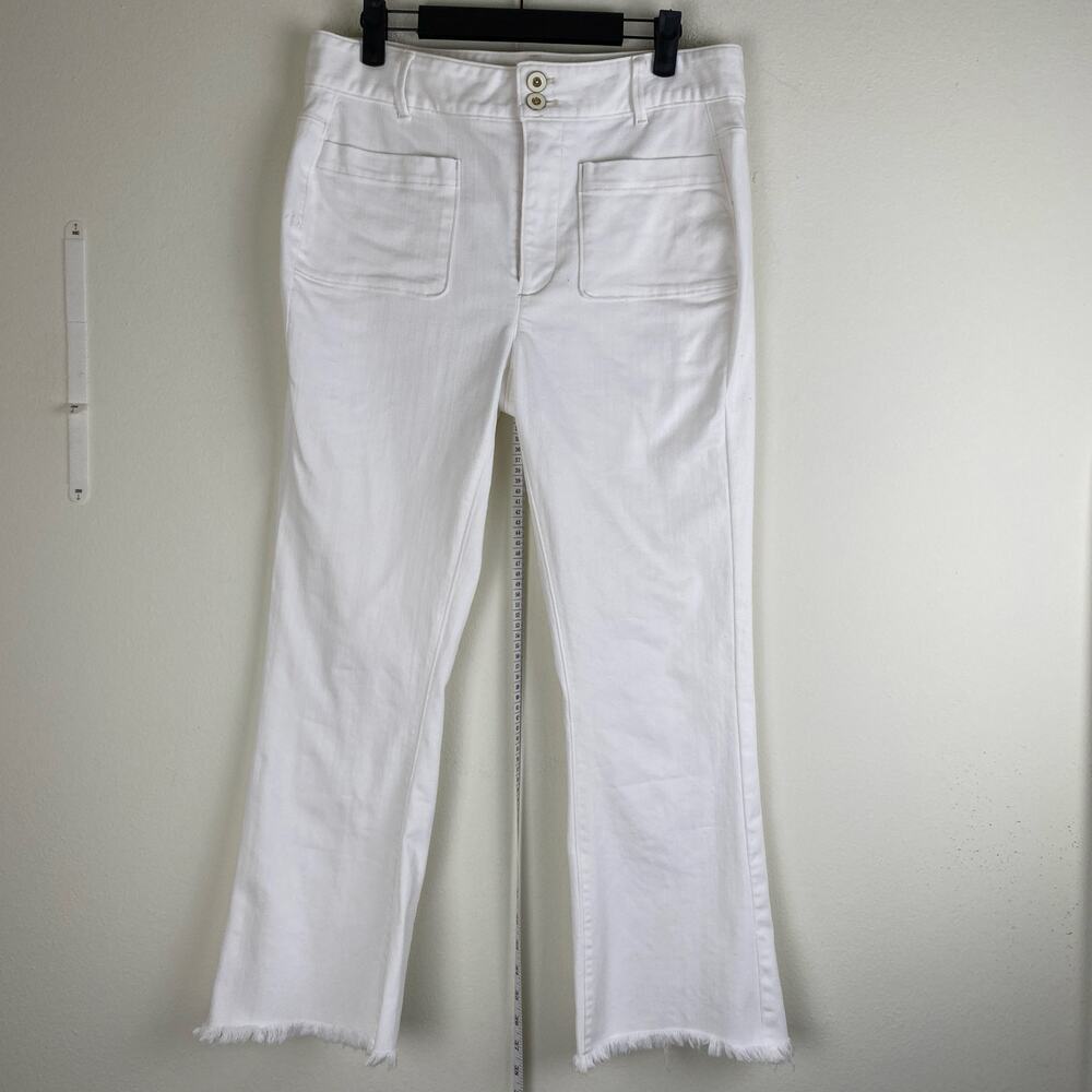 Spartina 449 Juliette Crop Flare Jeans Size 8 Buttercream 26.5” Inseam - Picture 8 of 16